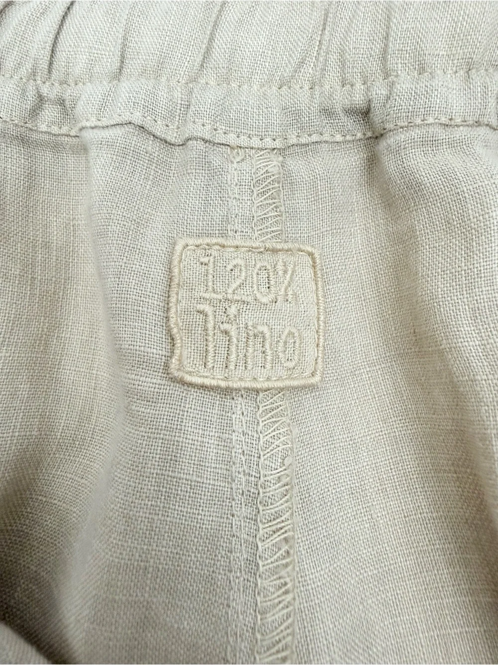 120% Lino Men’s Linen Trousers Drawstring Relaxed Sport Fit Savanna Tan